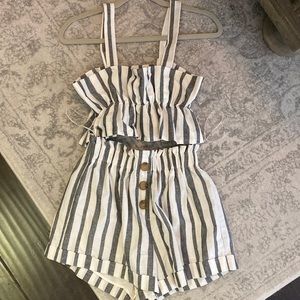 Two piece striped set size small, NWOT